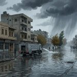 صورة تعبيرية لسيول وأمطار غزيرة في شارع سوري